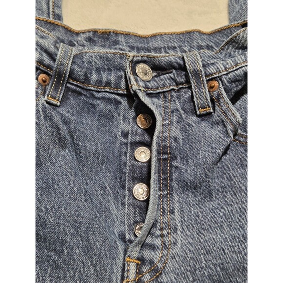 Levis 501 Jeans Womens Straight Classic Dark Wash Stretch Denim Button Fly 25x30 - Picture 6 of 13